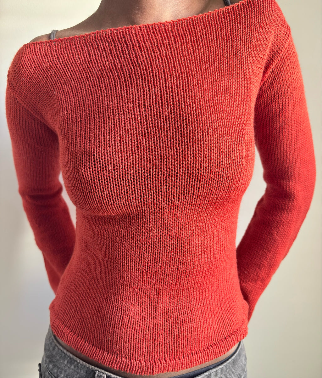Blood Orange Knit Long Sleeve