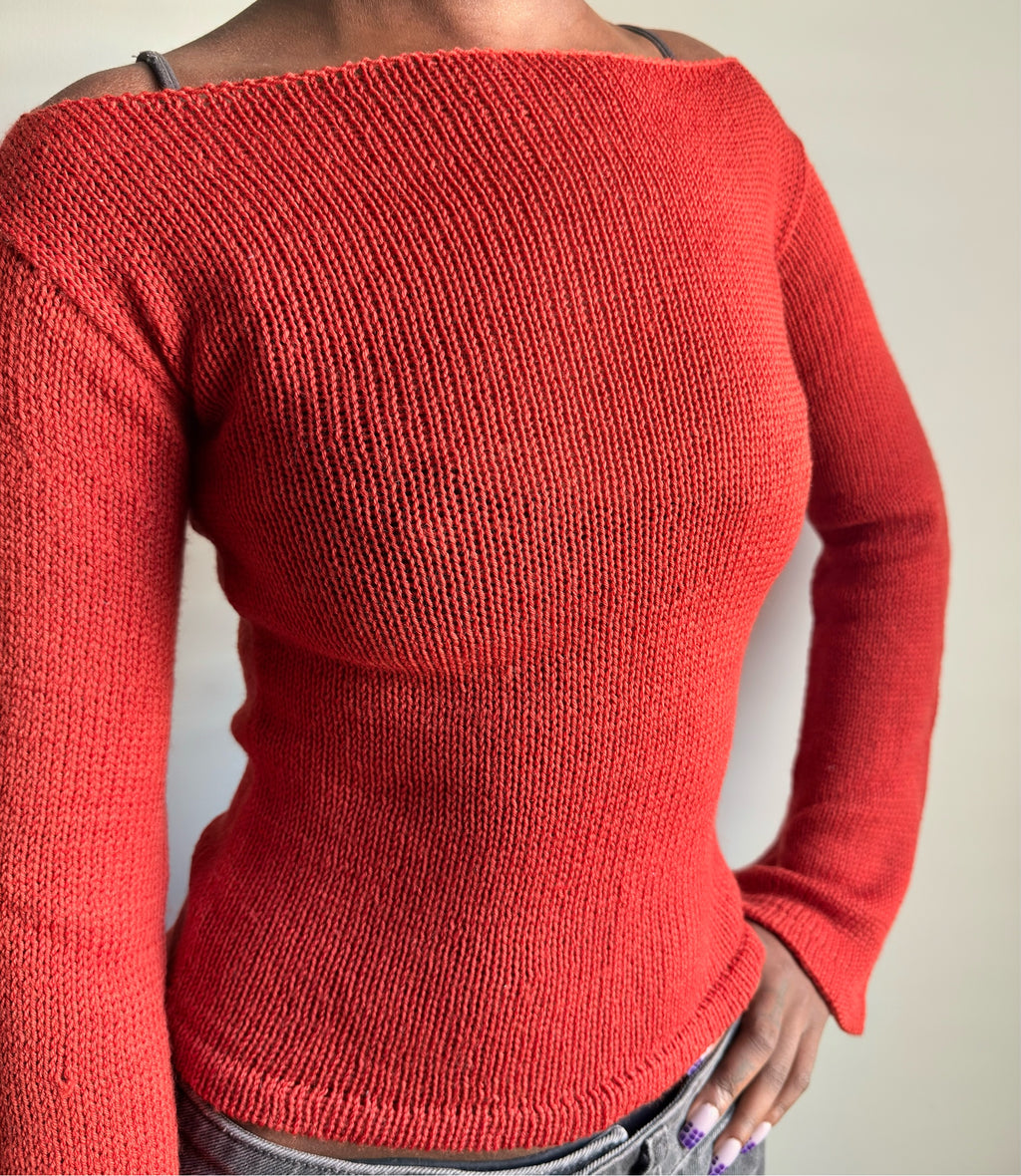 Blood Orange Knit Long Sleeve